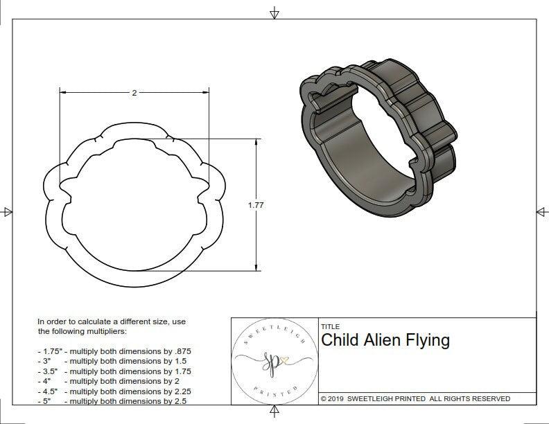Child Alien Flying Cookie Cutter - Sweetleigh 