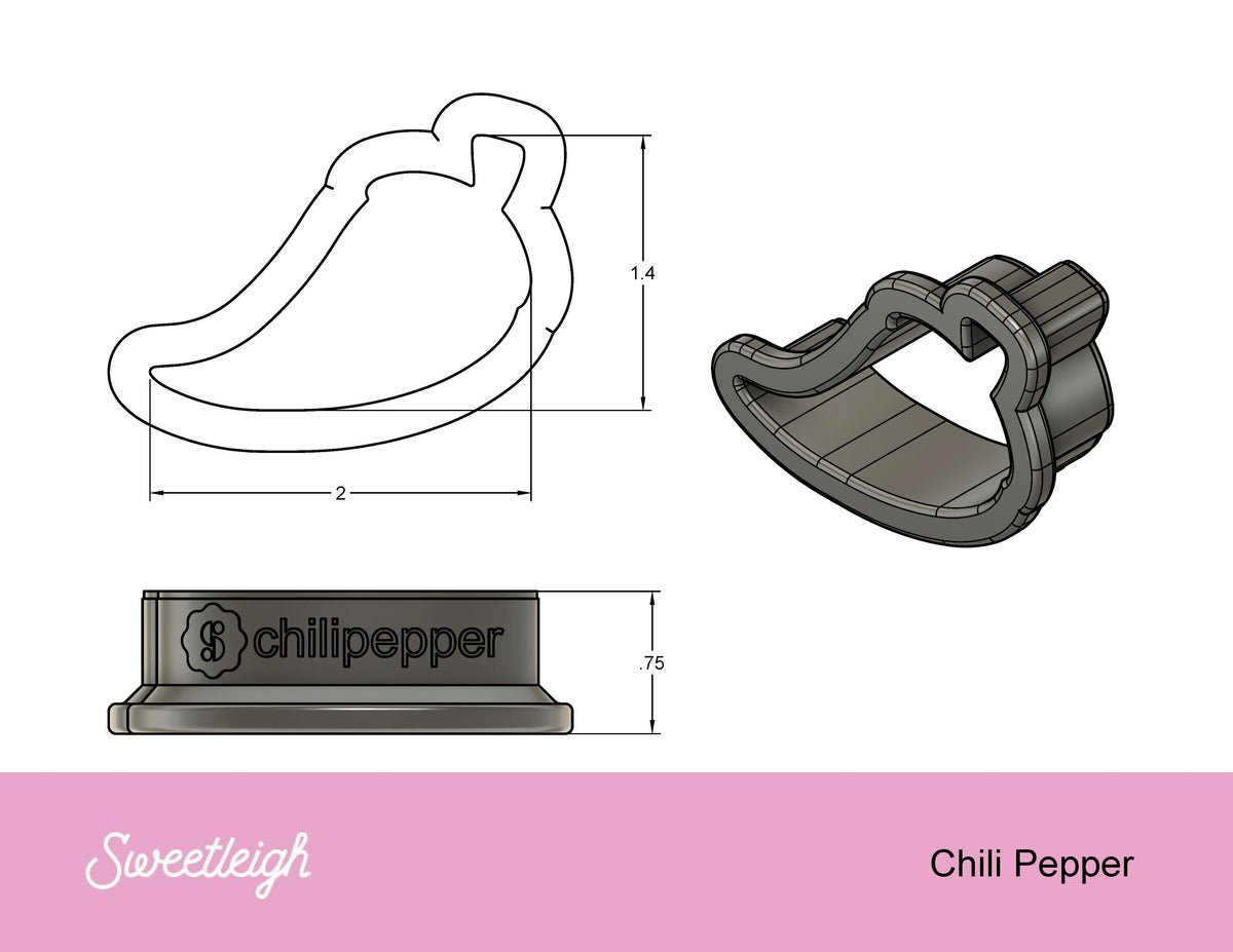 Chili Pepper Cookie Cutter - Sweetleigh 