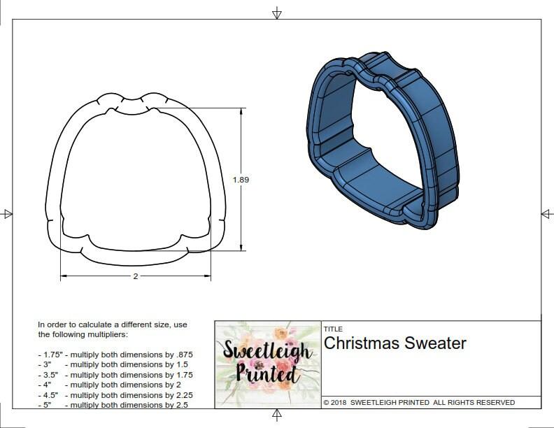 Christmas Sweater Cookie Cutter - Sweetleigh 