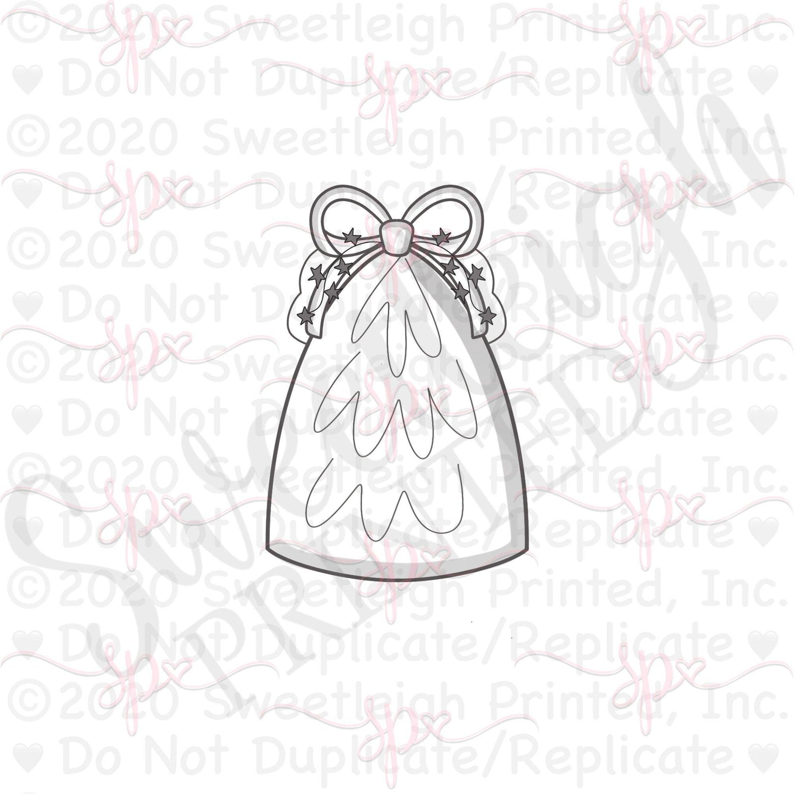 Christmas Tree 1 with Yarn Bow Cookie Cutter - Sweetleigh 