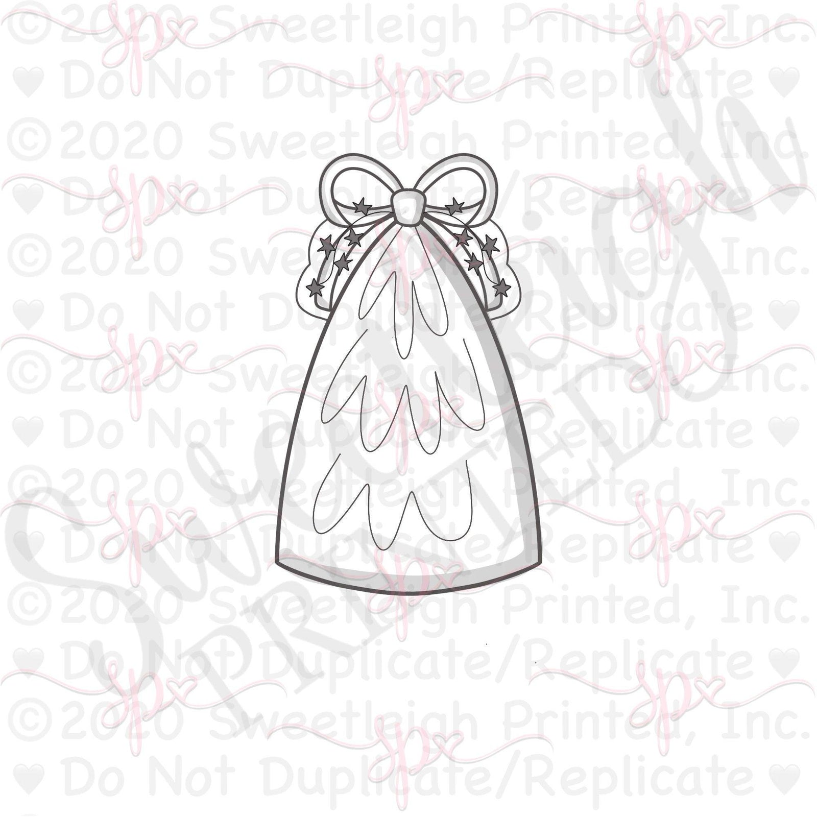 Christmas Tree 2 with Yarn Bow Cookie Cutter - Sweetleigh 