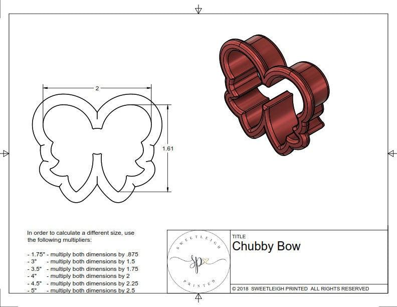 Chubby Bow Cookie Cutter - Sweetleigh 