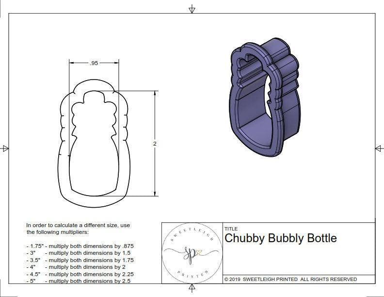Chubby Bubbly Bottle Cookie Cutter - Sweetleigh 