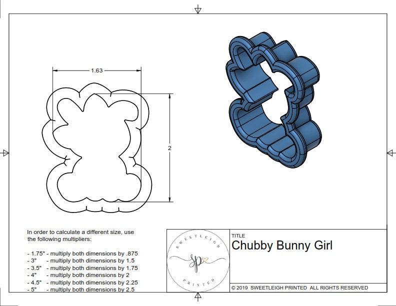 Chubby Bunny Girl Cookie Cutter - Sweetleigh 