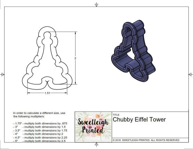 Chubby Eiffel Tower Cookie Cutter - Sweetleigh 