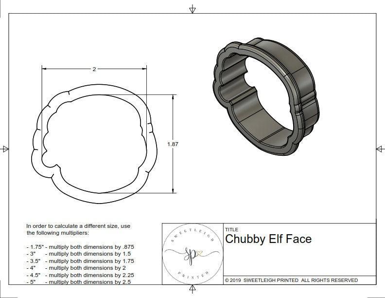 Chubby Elf Face Cookie Cutter - Sweetleigh 