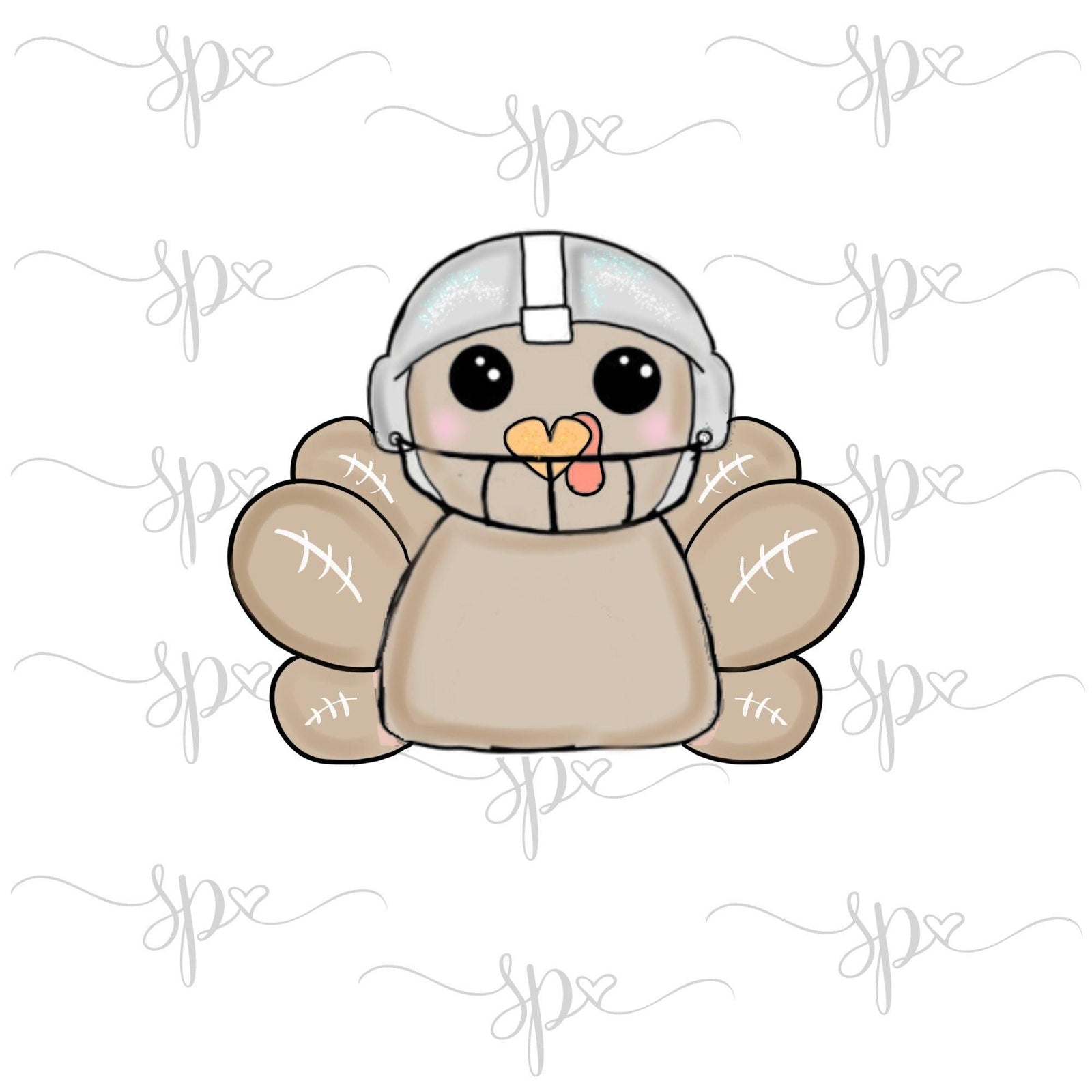 Chubby Football Player Turkey Cookie Cutter - Sweetleigh 