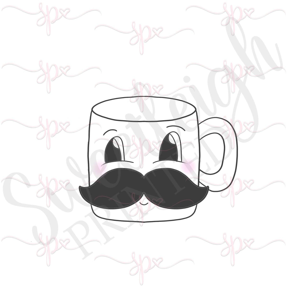 Chubby Mug with Mustache Cookie Cutter - Sweetleigh 