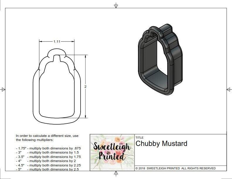 Chubby Mustard Cookie Cutter - Sweetleigh 