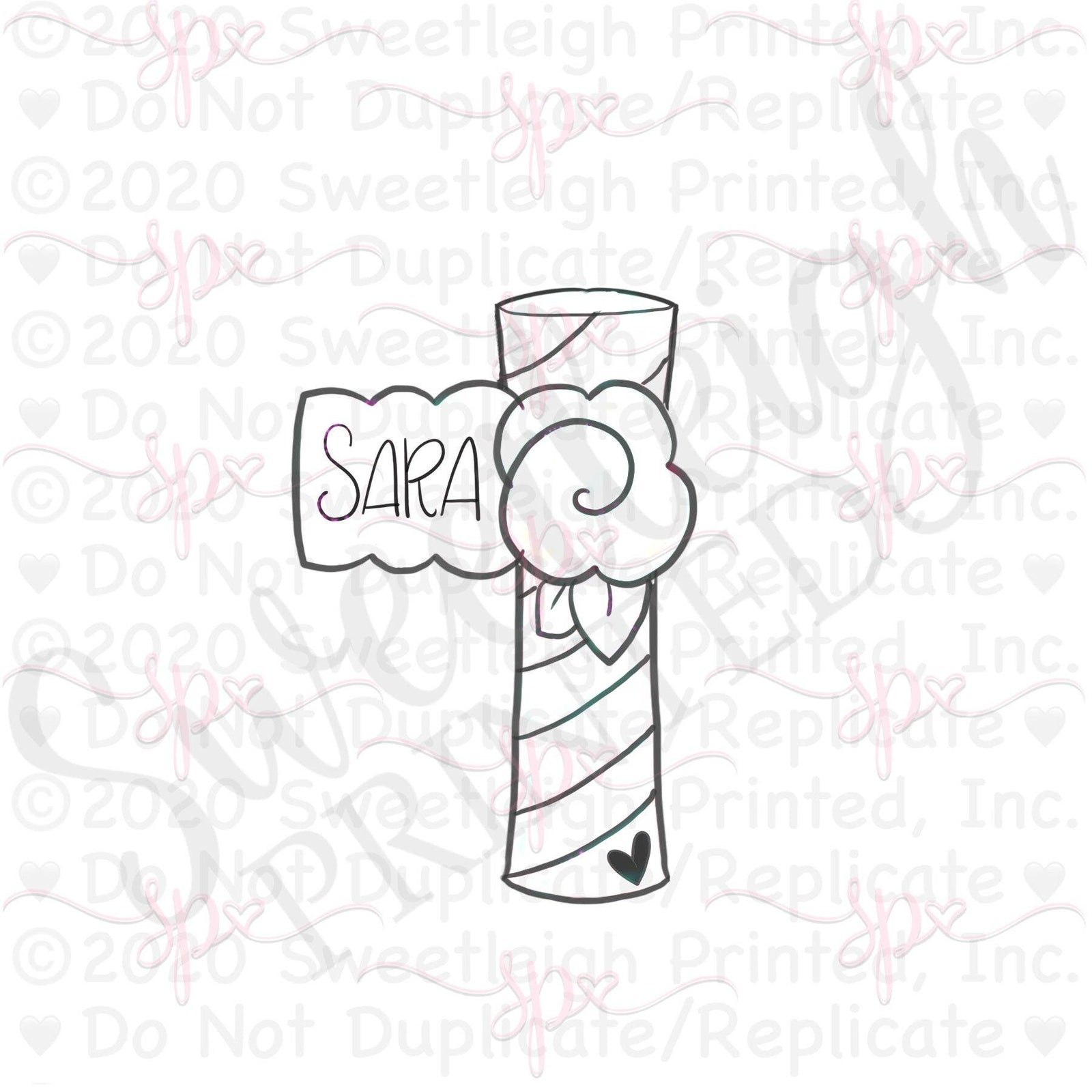 Chubby Paper Straw with Banner Cookie Cutter - Sweetleigh 