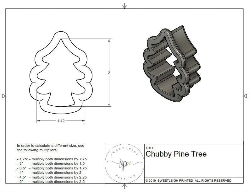 Chubby Pine Tree Cookie Cutter - Sweetleigh 