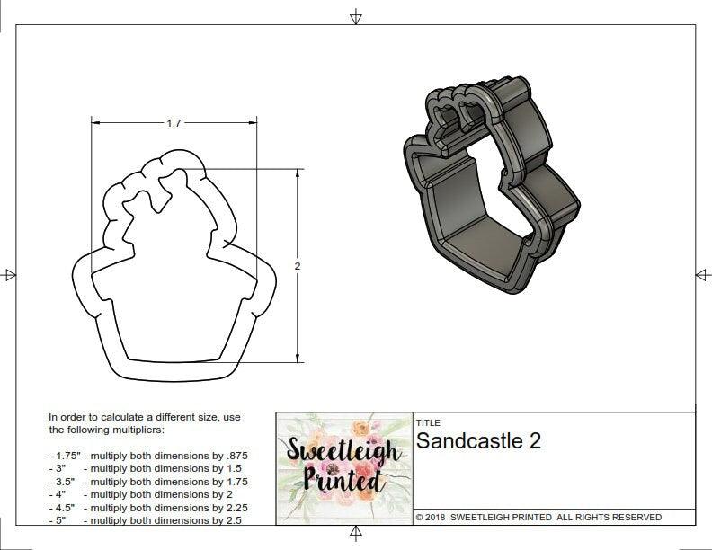 Chubby Sandcastle 2 Cookie Cutter - Sweetleigh 