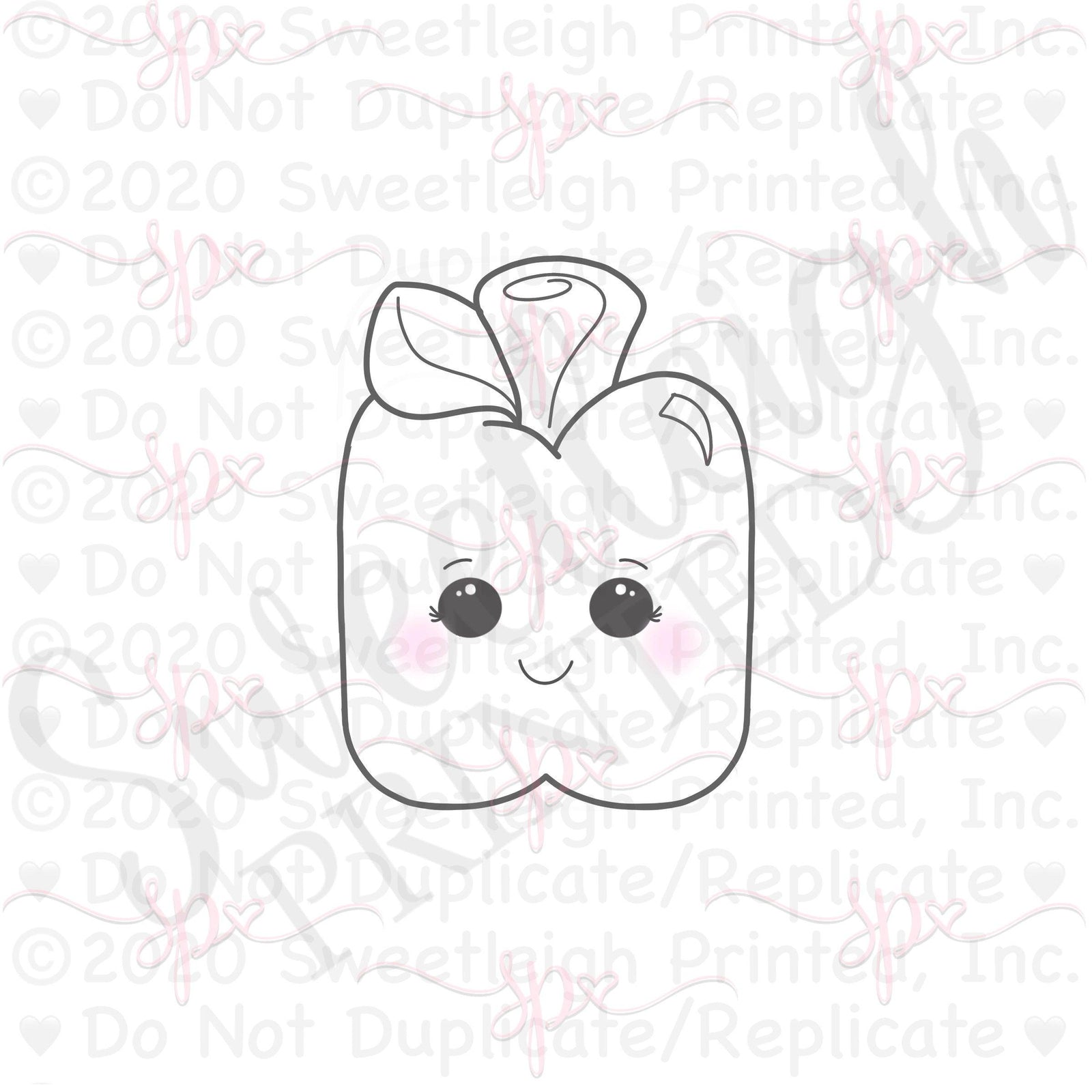 Chubby School Apple 2019 Cookie Cutter - Sweetleigh 