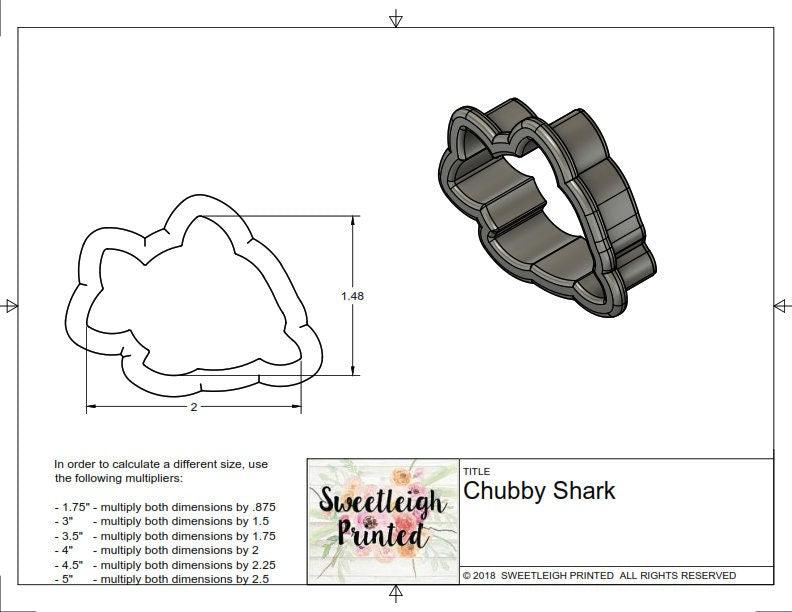 Chubby Shark Cookie Cutter - Sweetleigh 