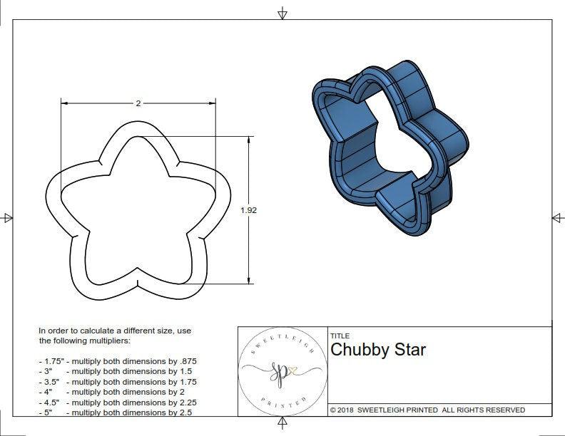 Chubby Star Cookie Cutter - Sweetleigh 