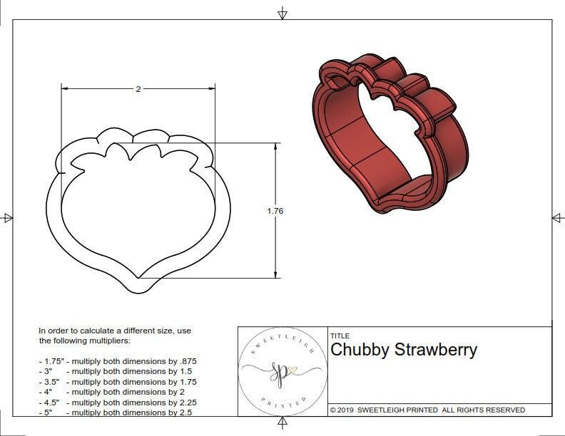 Chubby Strawberry Cookie Cutter - Sweetleigh 