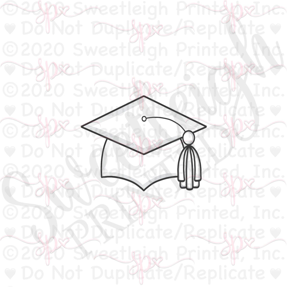 Chubby Tassel Grad Cap Cookie Cutter - Sweetleigh 