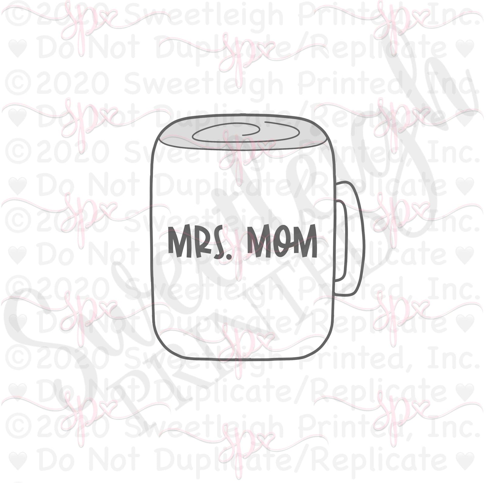 Chubby Teacher Mug 2019 Cookie Cutter - Sweetleigh 