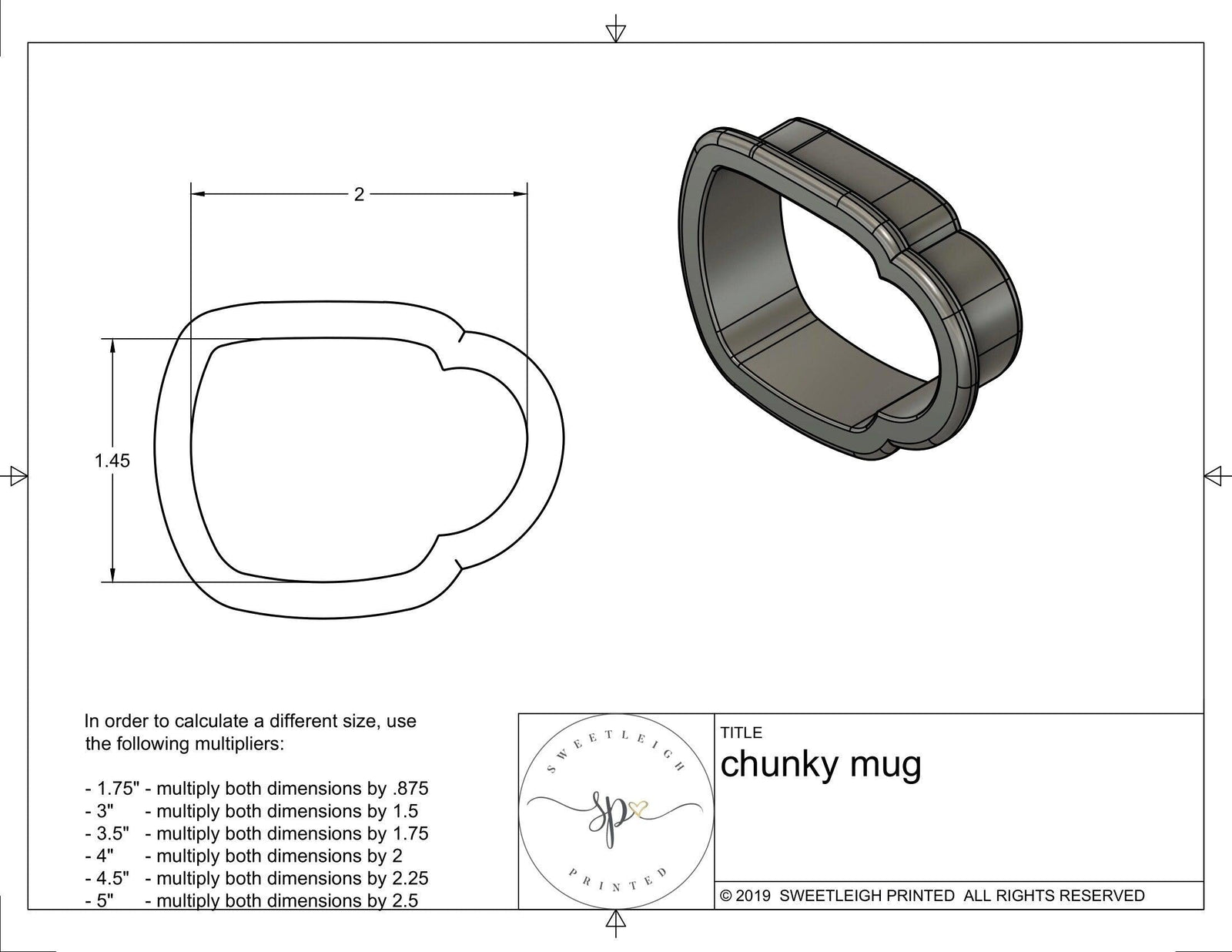 Chunky Mug Cookie Cutter - Sweetleigh 