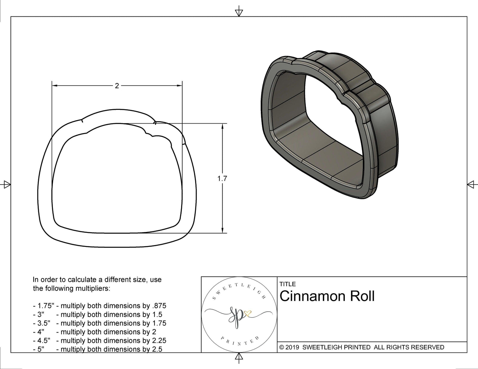 Cinnamon Roll Cookie Cutter - Sweetleigh 