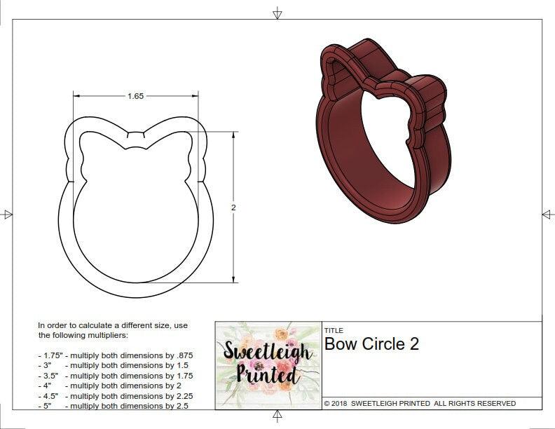 Circle with Bow 2 Cookie Cutter - Sweetleigh 