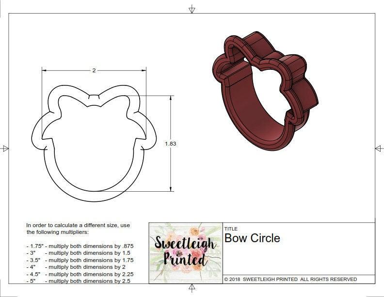 Circle with Bow Cookie Cutter - Sweetleigh 