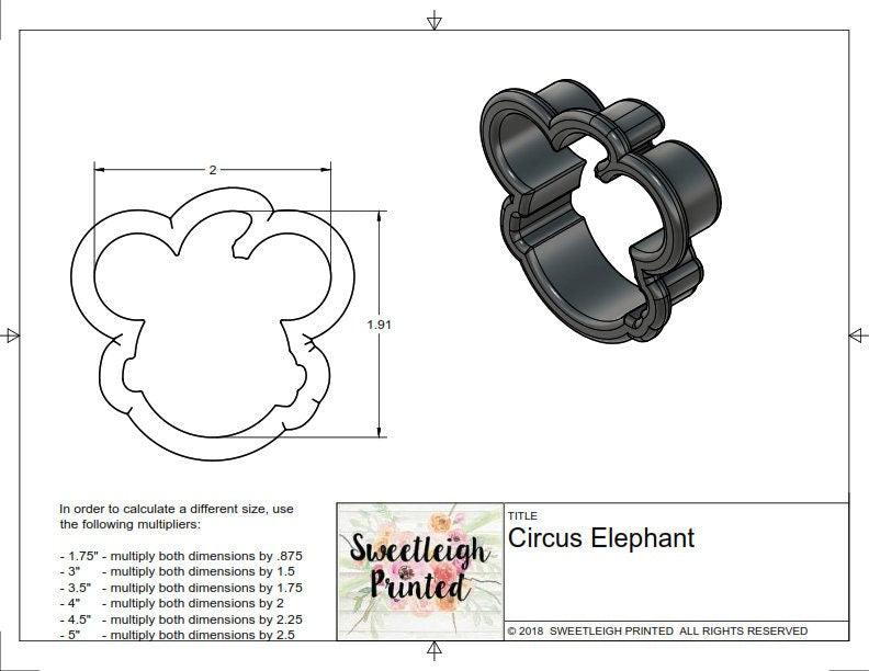 Circus Elephant Cookie Cutter - Sweetleigh 