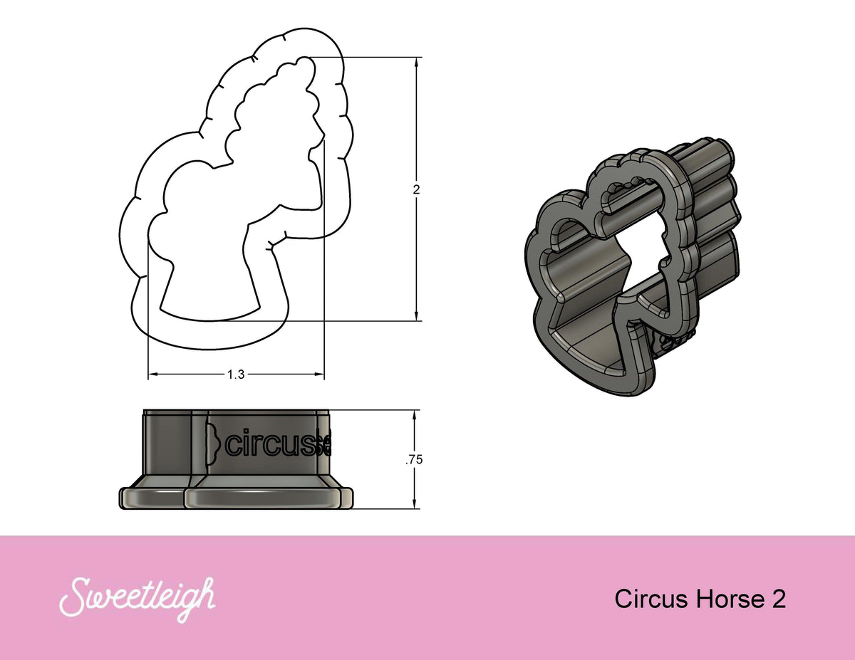 Circus Horse 2 Cookie Cutter - Sweetleigh 