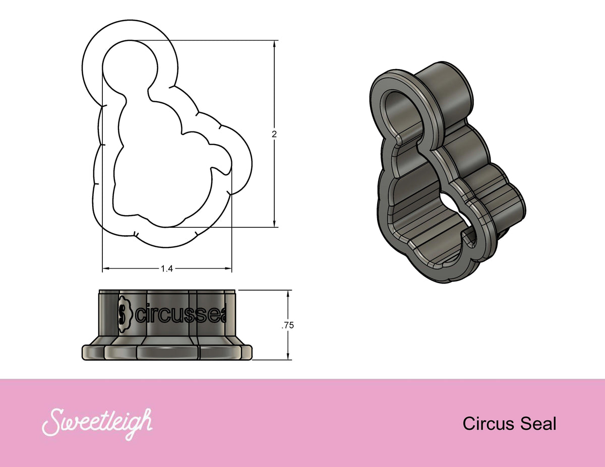 Circus Seal Cookie Cutter - Sweetleigh 
