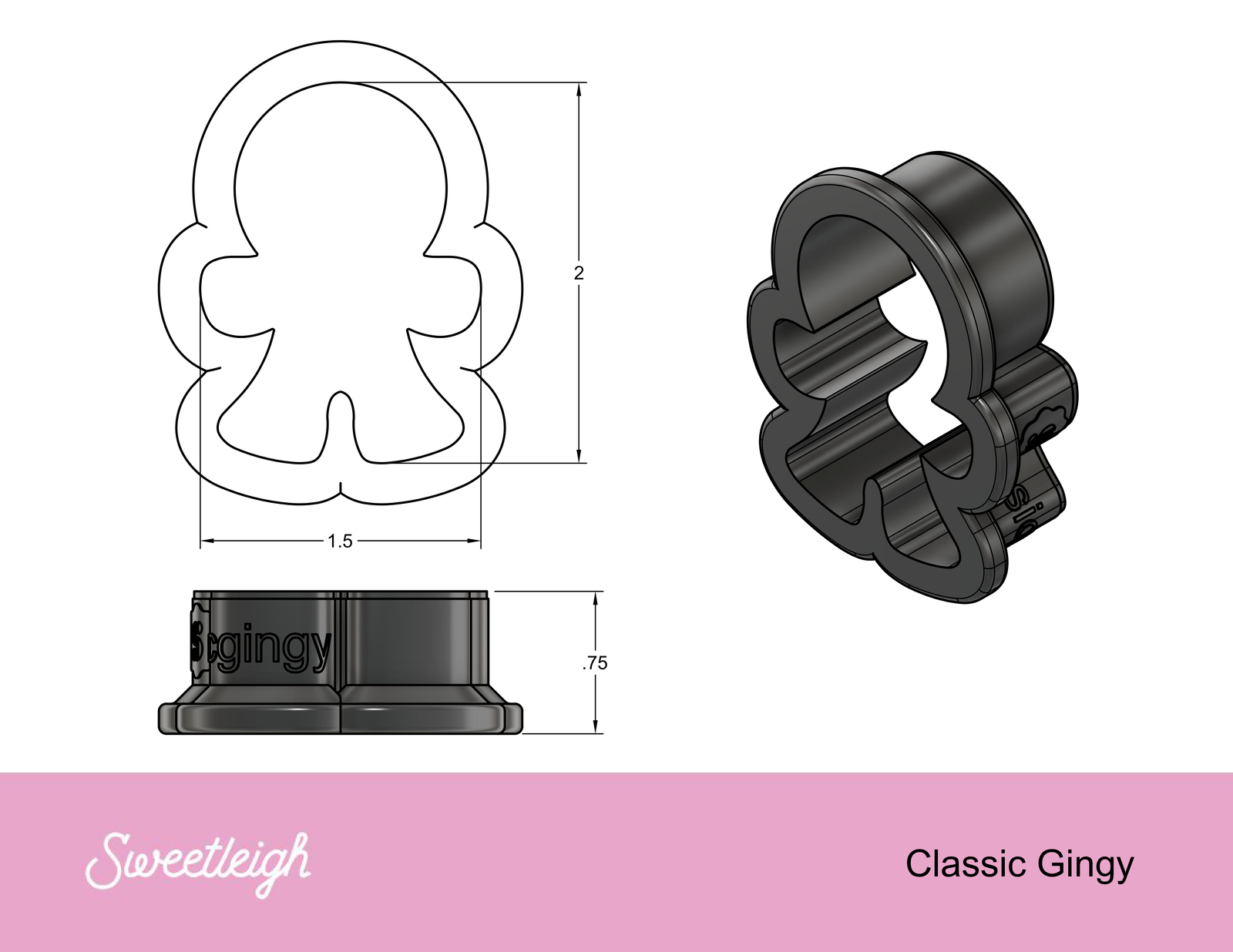 Classic Gingerbread Cookie Cutter - Sweetleigh 