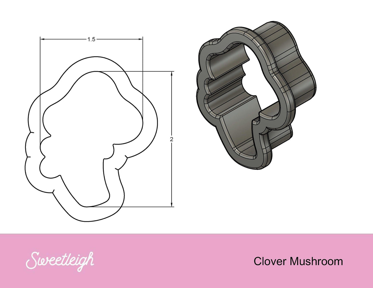 Clover Mushroom Cookie Cutter - Sweetleigh 