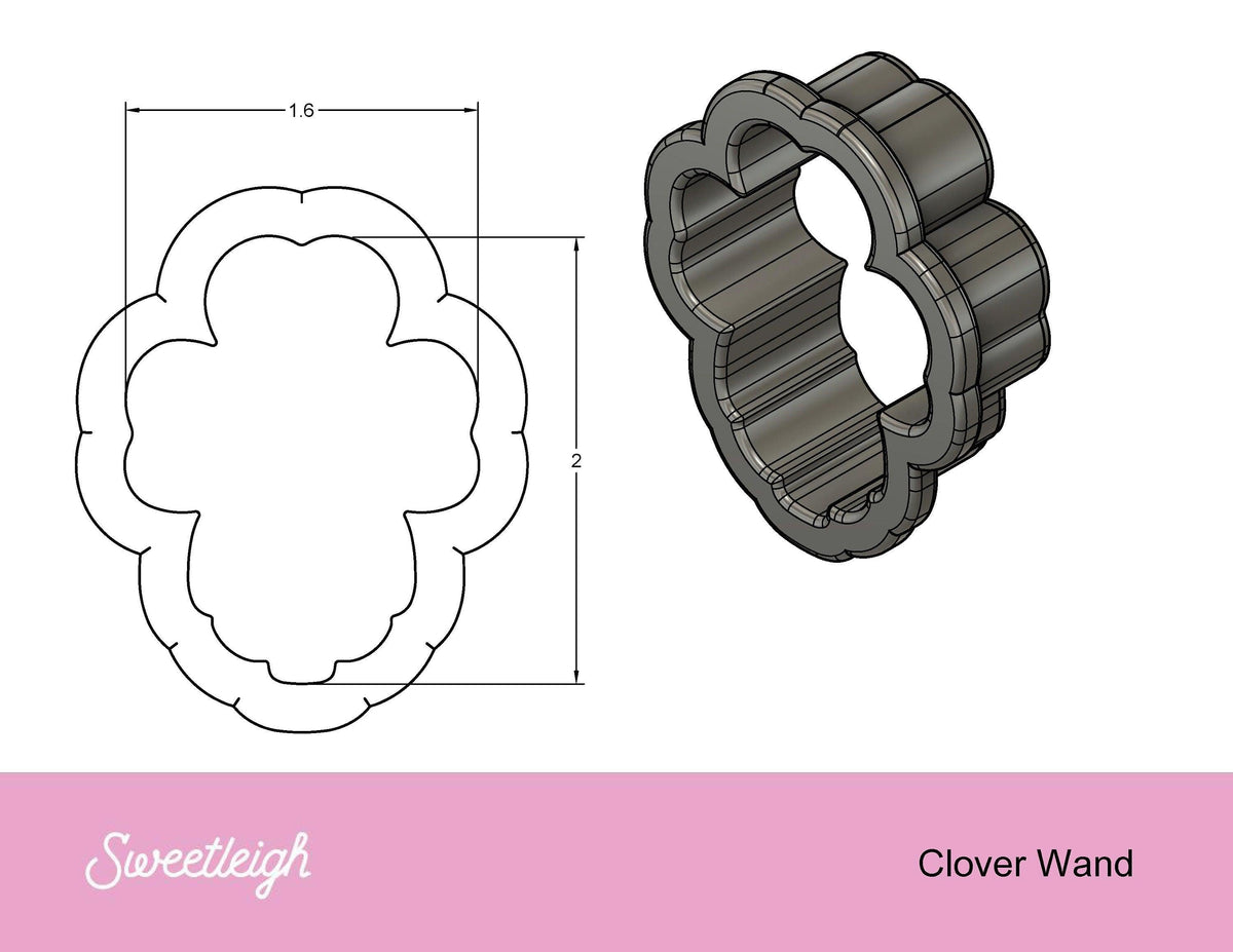 Clover Wand Cookie Cutter - Sweetleigh 