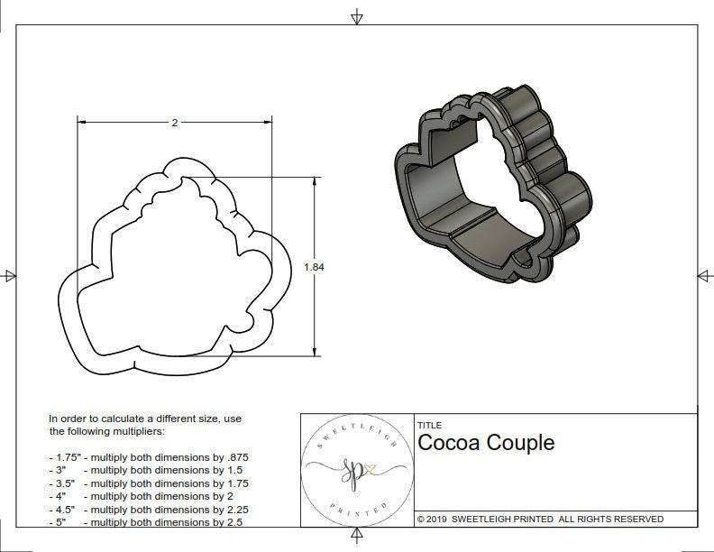 Cocoa Couple Cookie Cutter - Sweetleigh 