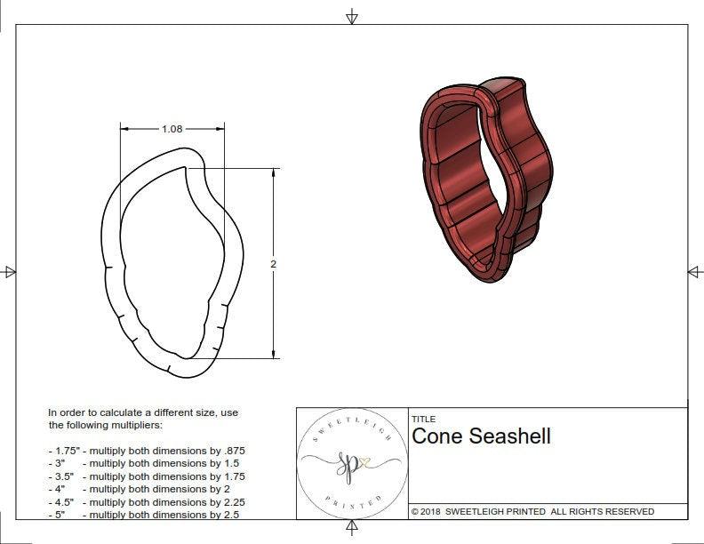 Cone Seashell Cookie Cutter - Sweetleigh 