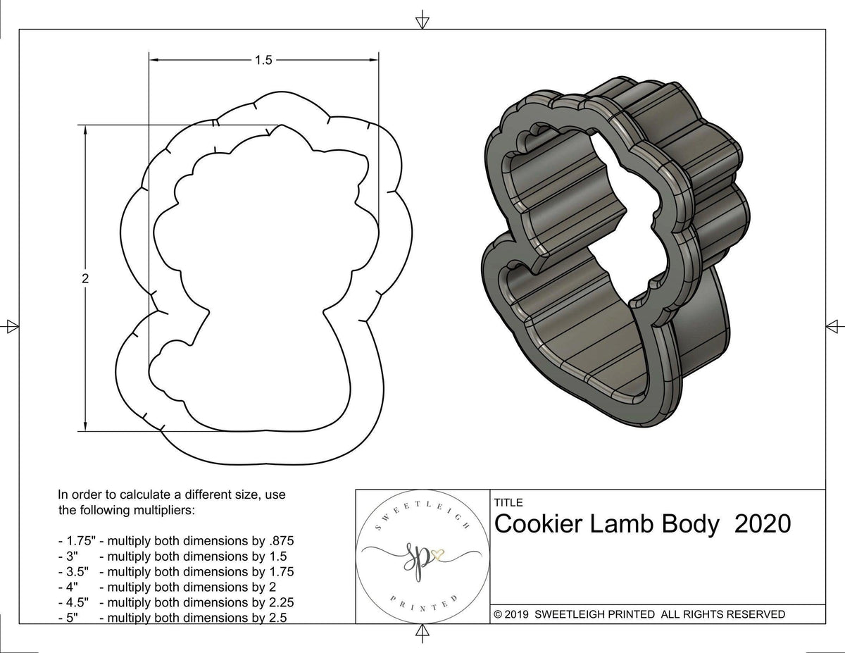 Cookier Lamb 2020 Cookie Cutter - Sweetleigh 