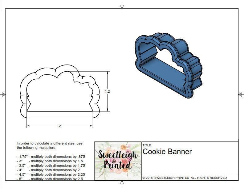 Cookies Banner Cookie Cutter - Sweetleigh 