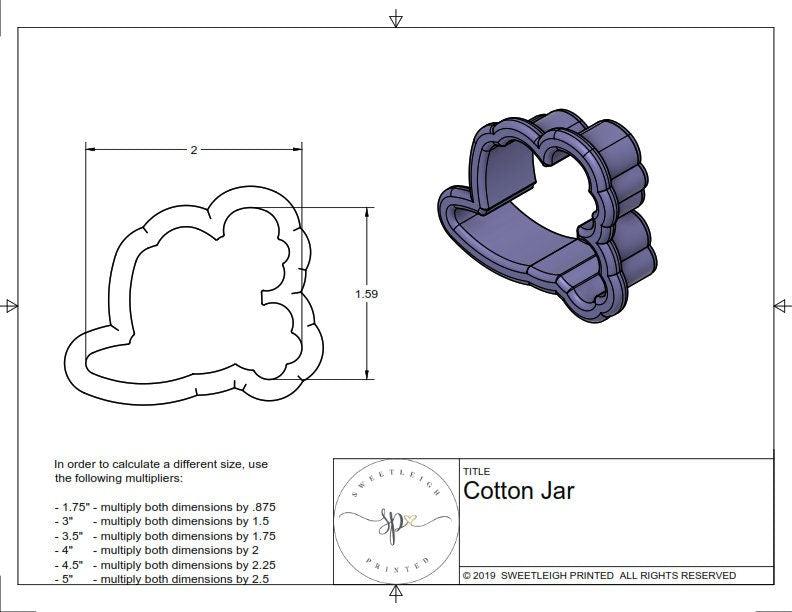 Cotton Jar Cookie Cutter - Sweetleigh 