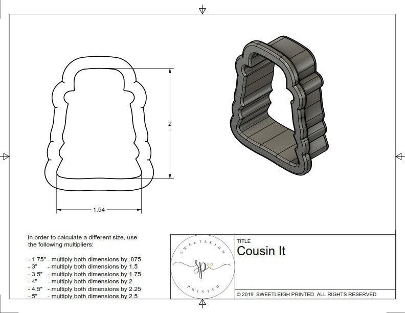 Cousin It Cookie Cutter - Sweetleigh 