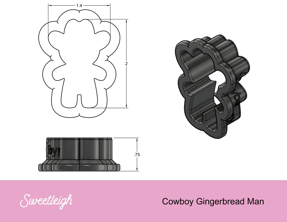 Cowboy Gingerbread Cookie Cutter