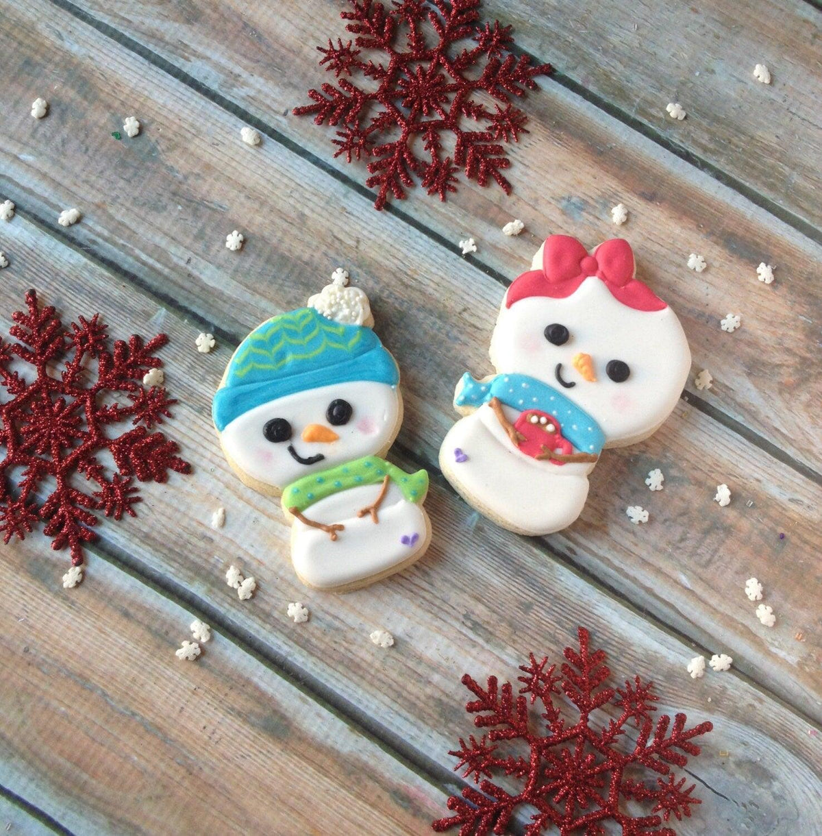 Cozy Snowgirl &amp; Snowboy Cookie Cutters - Sweetleigh 