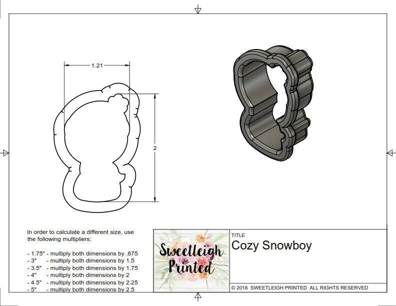 Cozy Snowgirl &amp; Snowboy Cookie Cutters - Sweetleigh 