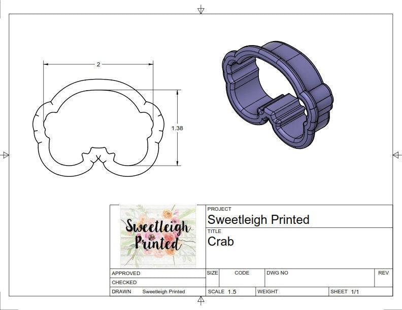 Crab Cookie Cutter - Sweetleigh 