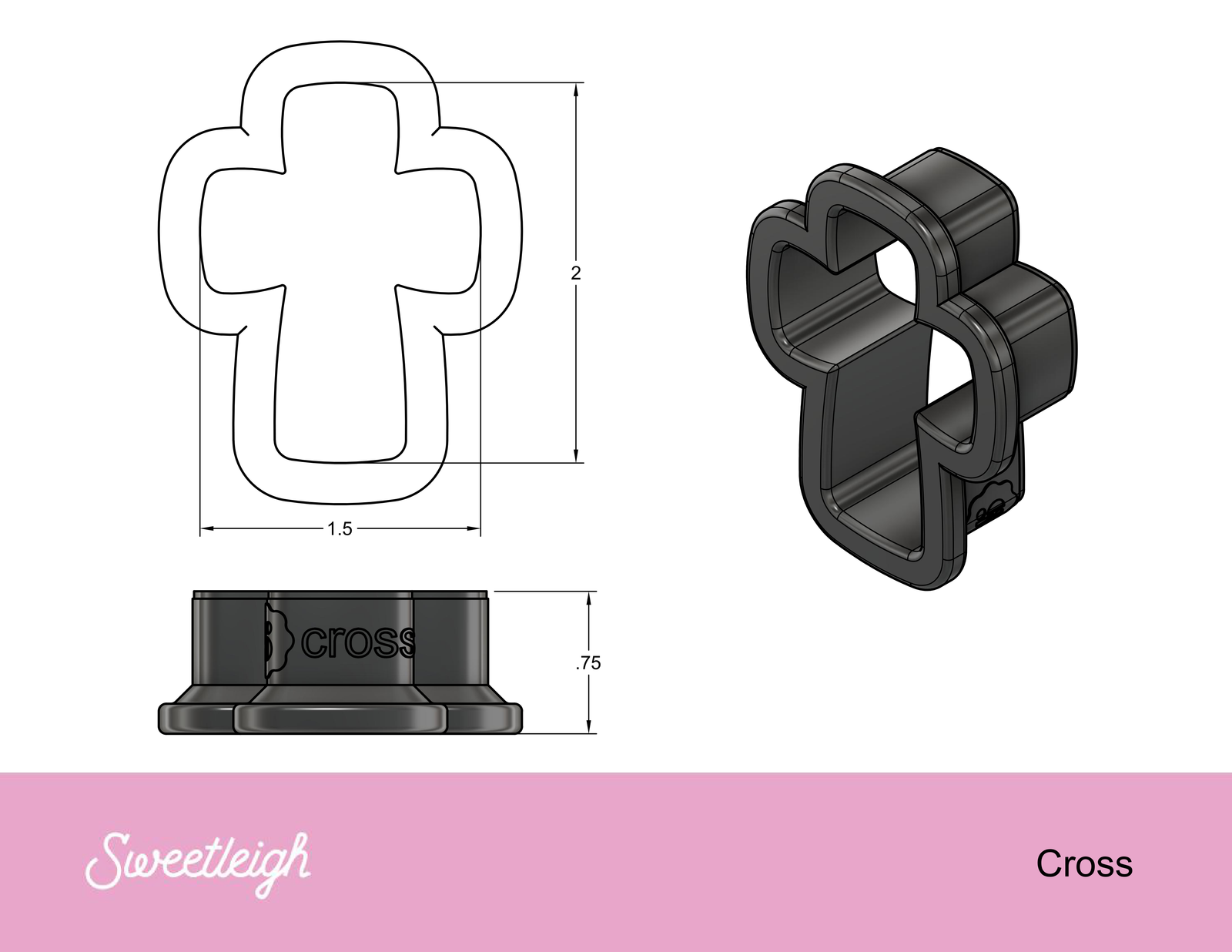 Cross Cookie Cutter - Sweetleigh 