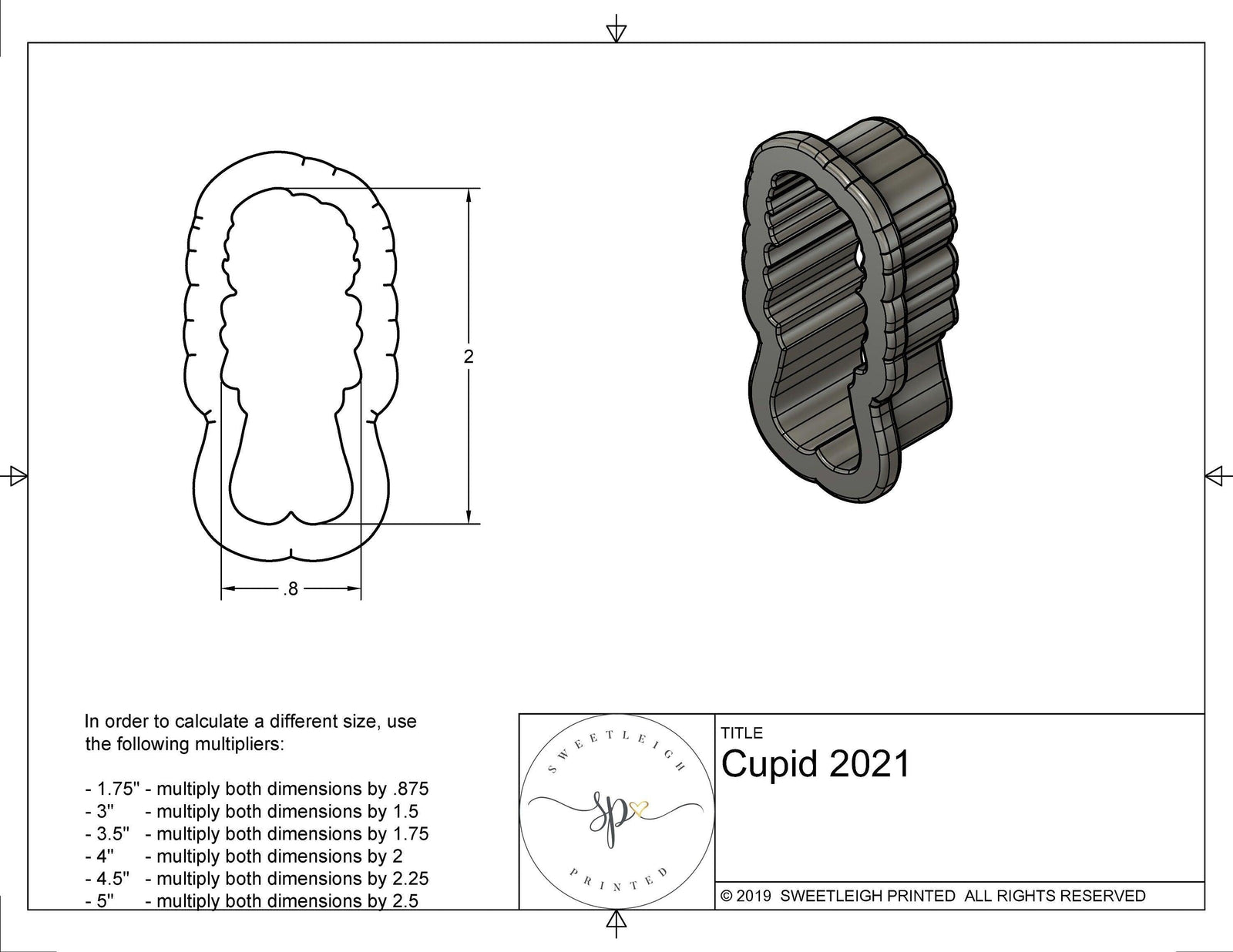 Cupid 2021 Cookie Cutter - Sweetleigh 