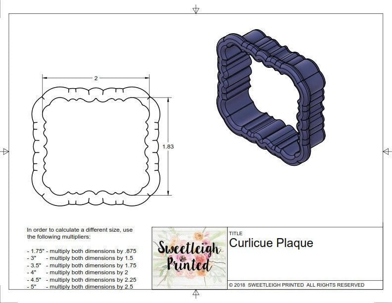 Curlicue Plaque Cookie Cutter - Sweetleigh 