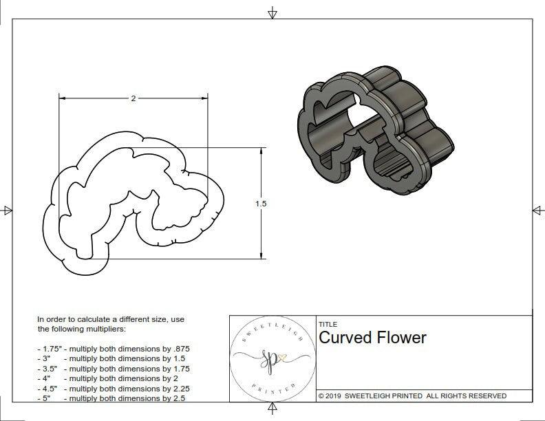 Curved Flower Cookie Cutter - Sweetleigh 