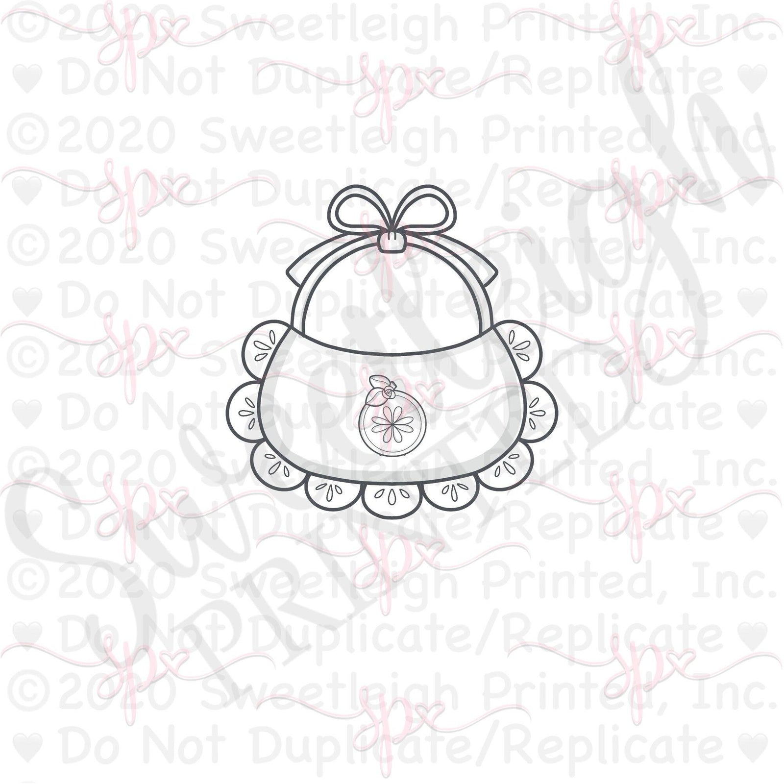 Cutie Lace Bib Cookie Cutter - Sweetleigh 