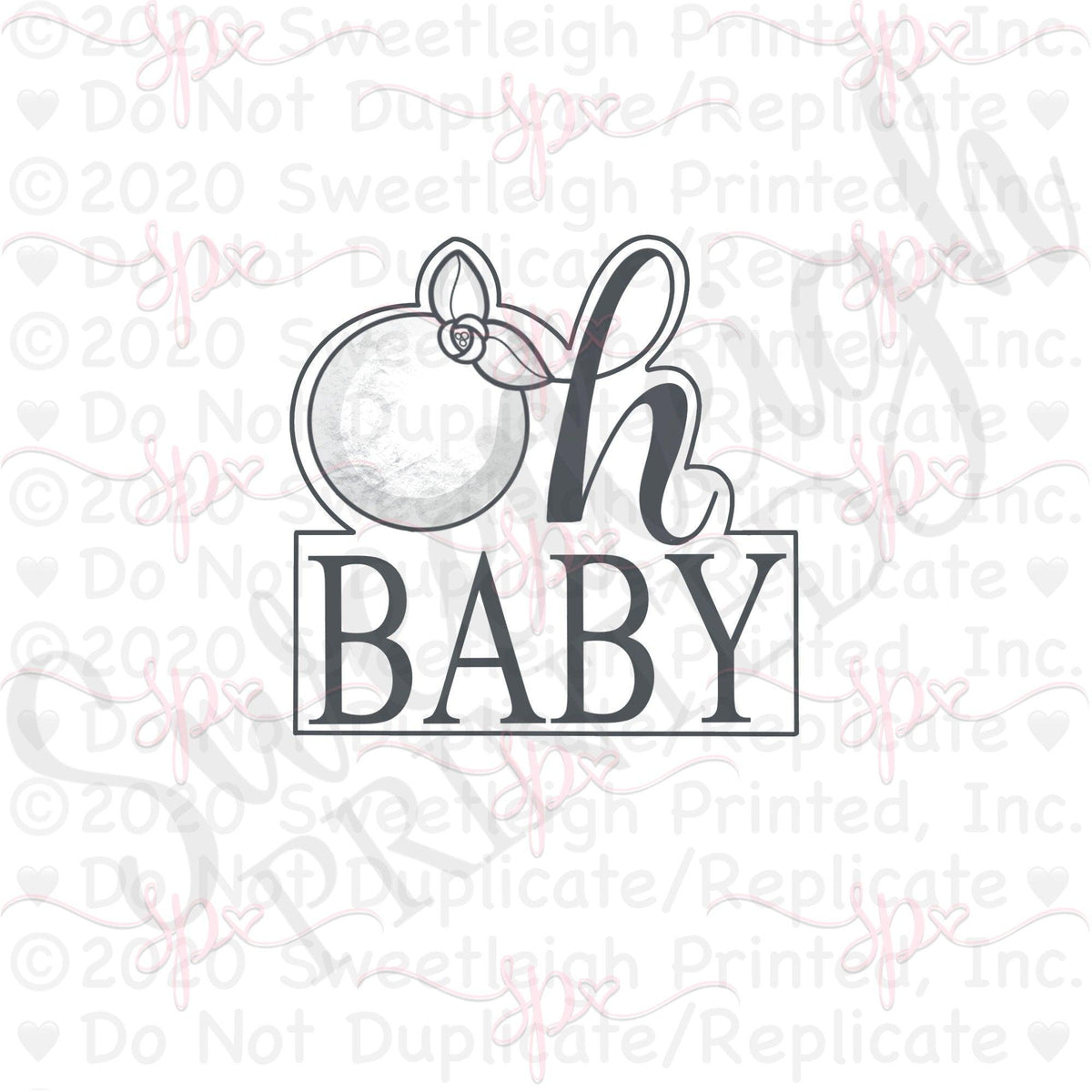 Cutie Oh Baby Plaque Cookie Cutter - Sweetleigh 