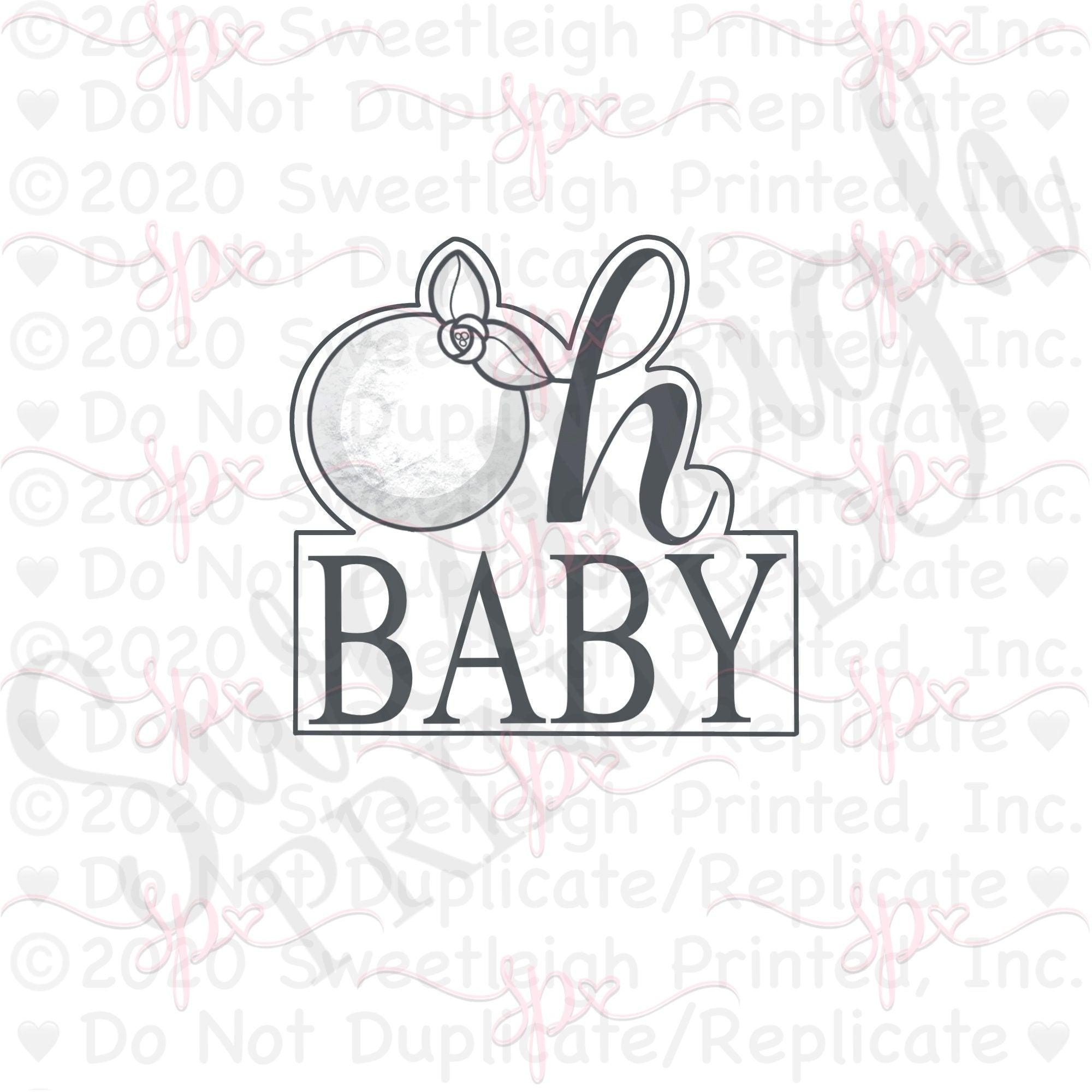 Cutie Oh Baby Plaque Cookie Cutter - Sweetleigh 