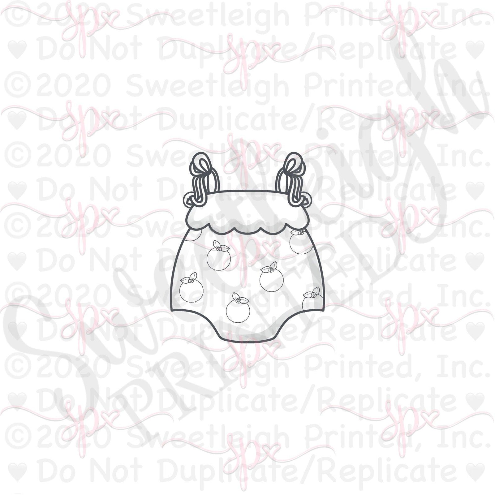 Cutie Ribbon Romper Cookie Cutter - Sweetleigh 